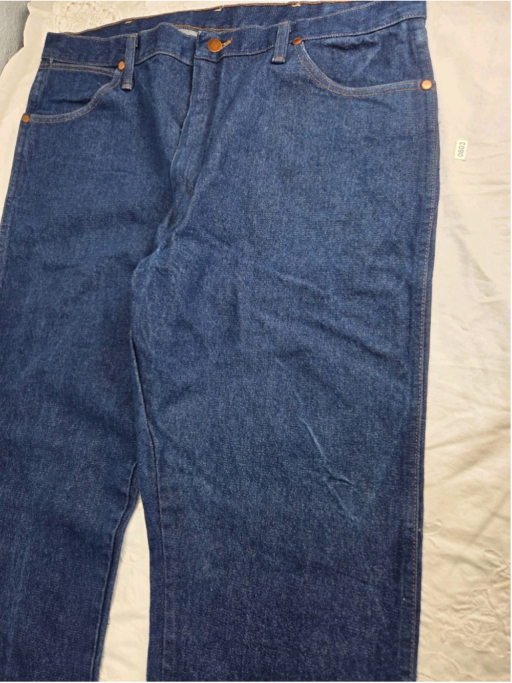 Wrangler Men’s Cowboy Cut Jeans 38x32 Dark Wash Western Denim 13MWZ USA #803